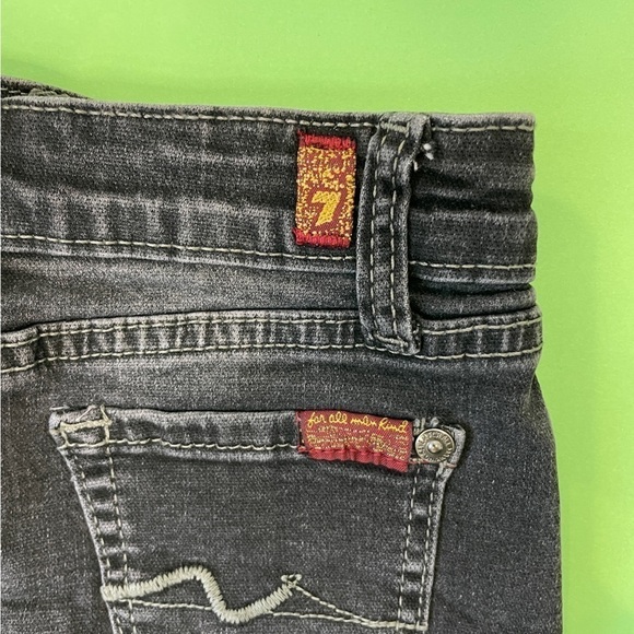 7 For all Mankind Girls Black Denim Embellished Mini Skirt - Picture 3 of 6